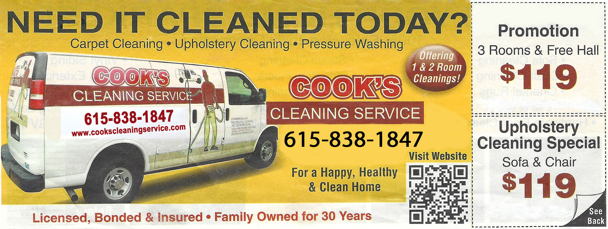 Cook's Cleaning Coupon